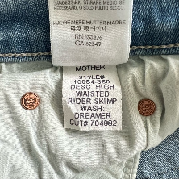 MOTHER High Waisted Rider Skimp Straight Leg Stretch Jeans in Dreamer Size 27 - Picture 7 of 14